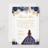 ネイビーブルーフローラプリンセスキンセアニラ サンキューカード (正面)