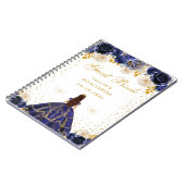 ネイビーブルーフローラプリンセスキンセアニラ ノートブック (左側)