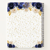 ネイビーブルーフローラプリンセスキンセアニラ ノートブック (裏面)