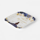 ネイビーブルーフローラプリンセスキンセアニラ ペーパープレート (傾斜あり)