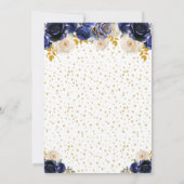 ネイビーブルーフローラプリンセスキンセアニラ 招待状 (裏面)