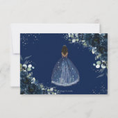 ネイビーブルーフローラプリンセスシルバーキンセニェラ返信 出欠カード (裏面)