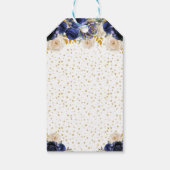 ネイビーブルーフローラプリンセスハッピーバースデー ギフトタグ (裏面)