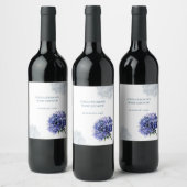 ネイビーブルーフローラベビーシャワー ワインラベル (ボトル)