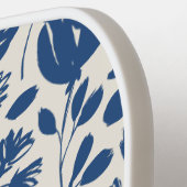 ネイビーブルーフローラモノグラムカスタムデザイン ピックルボールラケット (左詳細)