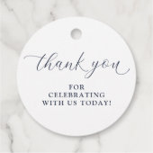 ネイビーブルーフローラワイルドフラワー結婚式の引き出物ラベル フェイバータグ (裏面)