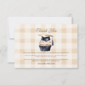 ネイビーブルーフローラ卒業 サンキューカード (正面)