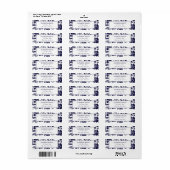 ネイビーブルーフローラ差出人住所ラベル ラベル (フルシート)