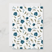 ネイビーブルーフローラ庭園の結婚式 招待状 (裏面)