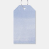 ネイビーブルーフローラ水色エレガントメッセージカード ギフトタグ (裏面)