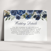 ネイビーブルーフローラ水色結婚の詳細情報 エンクロージャーカード
