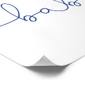 ネイビーブルーフローラ男の子のシャワー歓迎サイン ポスター (角)