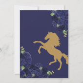 ネイビーブルーフローラ素朴チャラキンセアニェラ 招待状 (裏面)