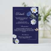 ネイビーブルーフローラ結婚の詳細エンクロージャカード エンクロージャーカード (スタンド正面)