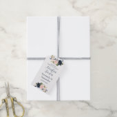 ネイビーブルーフローラ結婚ズ ギフトタグ (より糸付き)