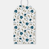 ネイビーブルーフローラ結婚ズ・サンキュー ギフトタグ (裏面)