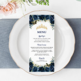 ネイビーブルーフローラ金ゴールドキンセアニェラ誕生日メニュー プログラム