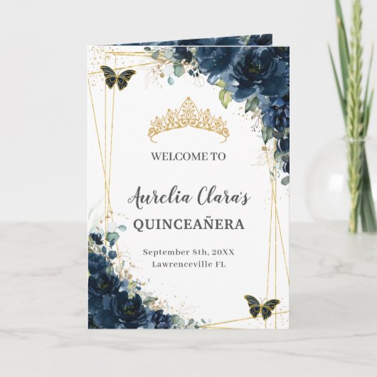 ネイビーブルーフローラ金ゴールドキンセアニライベント順 プログラム (正面)