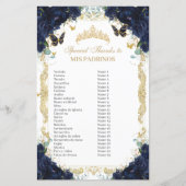 ネイビーブルーフローラ金ゴールドキンセアニラパドリノスコルテ (正面)