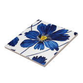 ネイビーブルーフローラ タイル (側面)