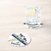 ネイビーブルーフローラ ペーパーコースター (インサイチュ)