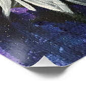 ネイビーブルーフローラ ポスター (コーナー)