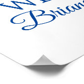 ネイビーブルーブライダルシャワーフローラ ポスター (角)