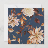 ネイビーブルーブライダルシャワー 招待状 (裏面)