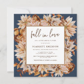 ネイビーブルーブライダルシャワー 招待状 (正面)