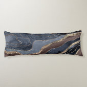 ネイビーブルーブラウンマーブルアゲート金ゴールドグリッターグラム#1 ボディピロー (裏面)