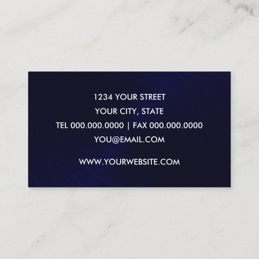 ネイビーブルーブラシ仕上げメタルシーン 名刺 (裏面)