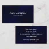 ネイビーブルーブラシ仕上げメタルシーン 名刺 (正面/裏面)