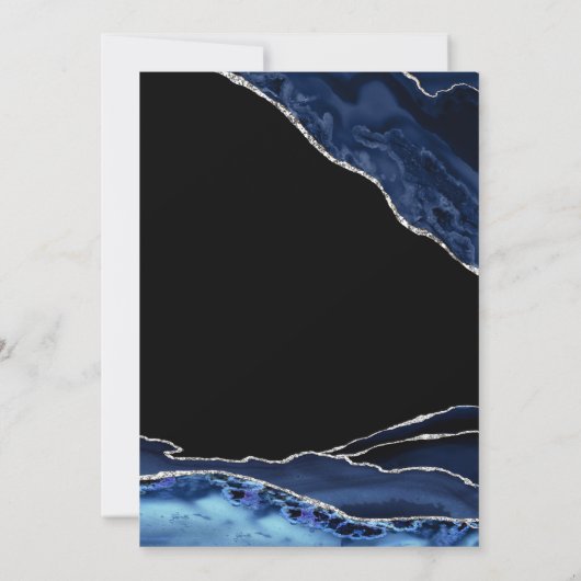 ネイビーブルーブラックシルバーゲートキンセアニェラ 招待状 (裏面)