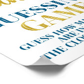 ネイビーブルーブラック紙吹雪キャンディ推測ゲームサイン ポスター (角)