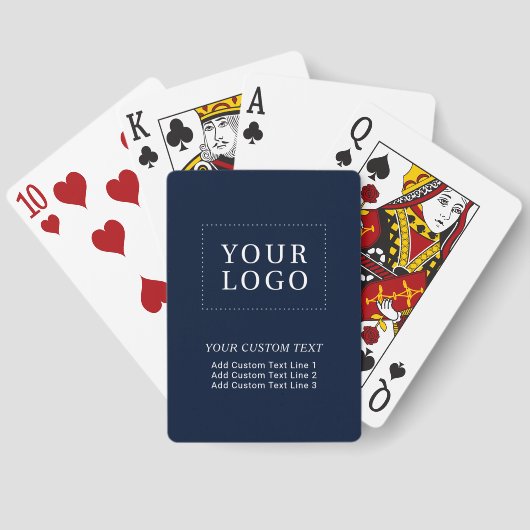 ネイビーブルーブランドのカスタムビジネスロゴプロモーション トランプ (裏面)