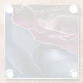 ネイビーブルーブルガンディアゲートシルバーグリッター ガラスコースター (裏面)