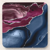 ネイビーブルーブルガンディアゲートシルバーグリッター コースター (正面)