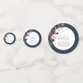 ネイビーブルーブルガンディウォーターカラーブライダルシャワー コンフェッティ (正面)