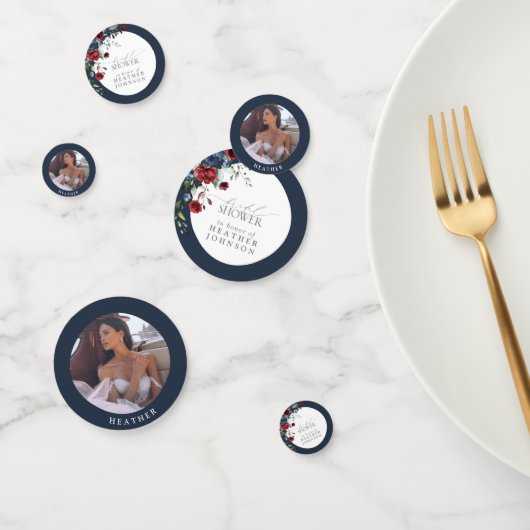 ネイビーブルーブルガンディウォーターカラーブライダルシャワー コンフェッティ (グループ)