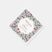 ネイビーブルーブルガンディワインウォーター色結婚フローラ スタンダードカクテルナプキン (角)