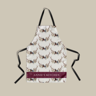 ネイビーブルーブルゴーニュエレガントフローラエレガント角 エプロン