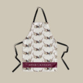 ネイビーブルーブルゴーニュエレガントフローラエレガント角 エプロン