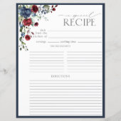 ネイビーブルーブルゴーニュシャワーレシピバインダーページ (正面)