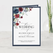 ネイビーブルーブルゴーニュフローラウォーターカラープログラム サンキューカード (正面)