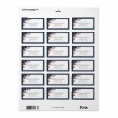 ネイビーブルーブルゴーニュフローラ水彩アドレス ラベル (フルシート)