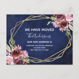 ネイビーブルーブルゴーニュフローラ移動発表 案内ポストカード