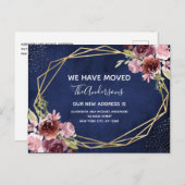 ネイビーブルーブルゴーニュフローラ移動発表 案内ポストカード (正面/裏面)