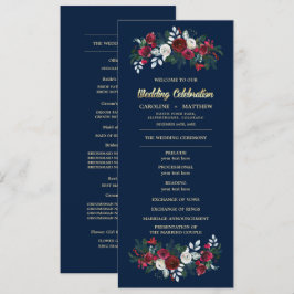 ネイビーブルーブルゴーニュフローラ結婚のフラットプログラム プログラム