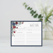 ネイビーブルーブルゴーニュブライダルシャワーレシピカード (スタンド正面)