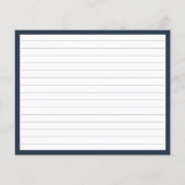 ネイビーブルーブルゴーニュブライダルシャワーレシピカード (裏面)